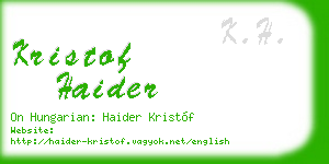 kristof haider business card