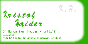 kristof haider business card